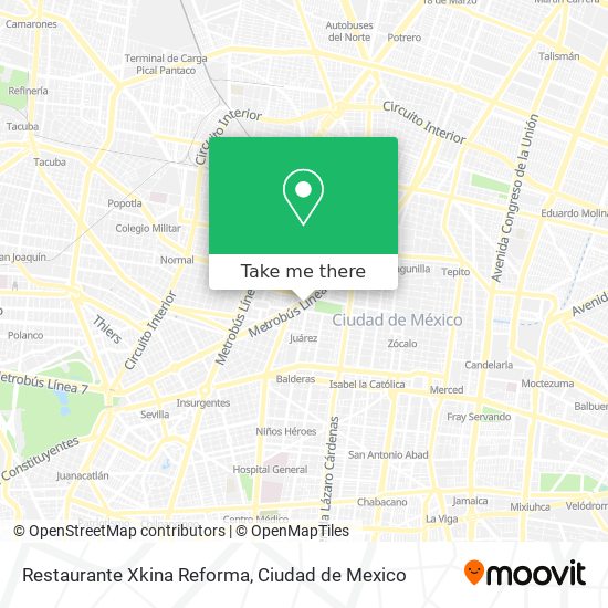 Mapa de Restaurante Xkina Reforma