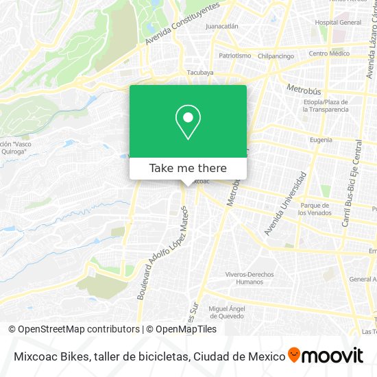 Mixcoac Bikes, taller de bicicletas map