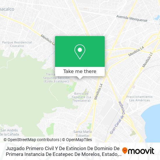 Juzgado Primero Civil Y De Extincion De Dominio De Primera Instancia De Ecatepec De Morelos, Estado map