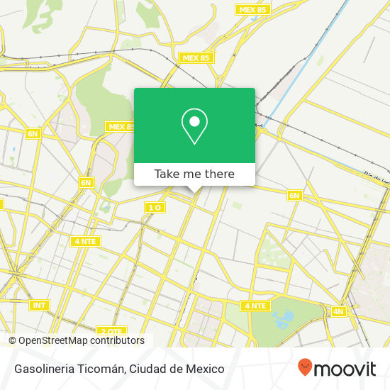 Gasolineria Ticomán map