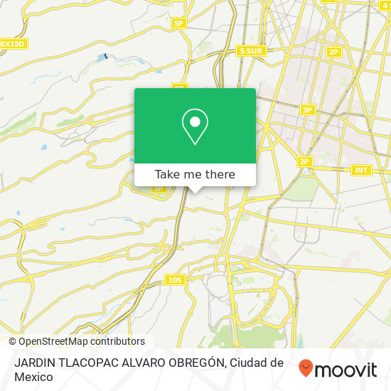 JARDIN  TLACOPAC  ALVARO OBREGÓN map