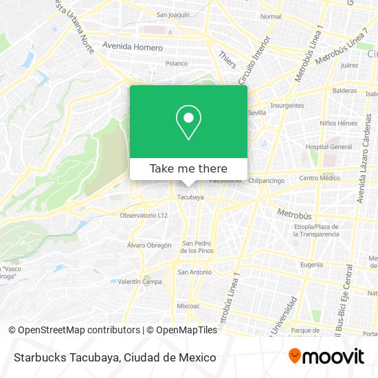 Starbucks Tacubaya map