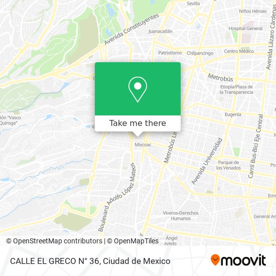 Mapa de CALLE EL GRECO N° 36