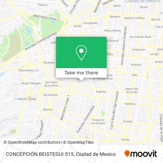 CONCEPCIÓN BEISTEGUI 515 map
