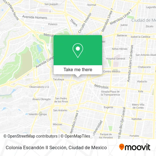 Mapa de Colonia Escandón II Sección