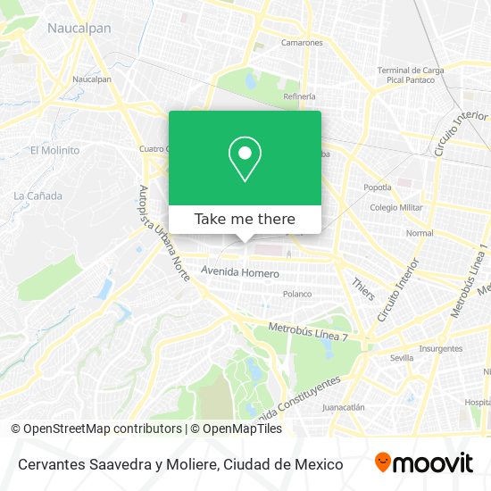 Cervantes Saavedra y Moliere map