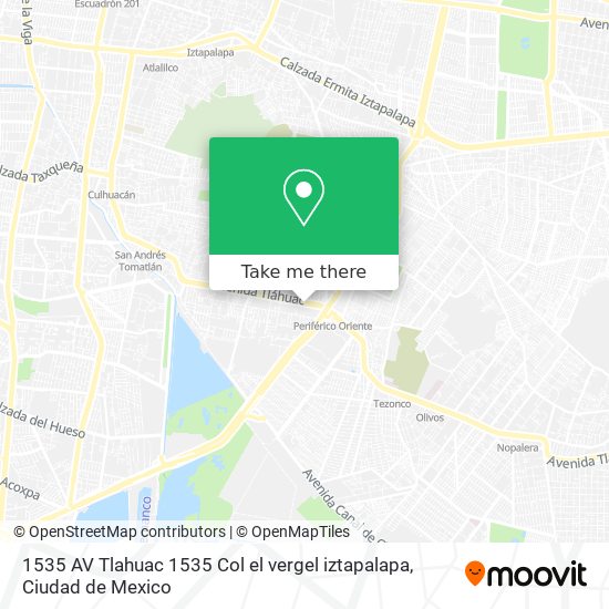 1535 AV  Tlahuac 1535  Col  el vergel  iztapalapa map