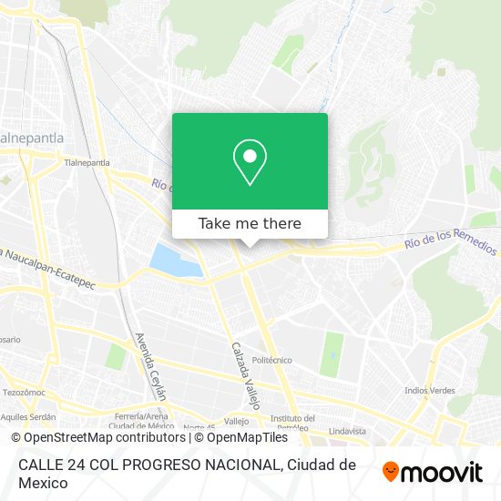 Mapa de CALLE 24 COL  PROGRESO NACIONAL