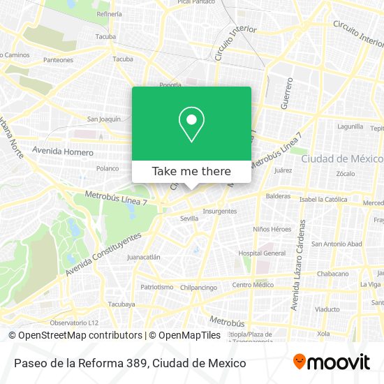 Paseo de la Reforma 389 map