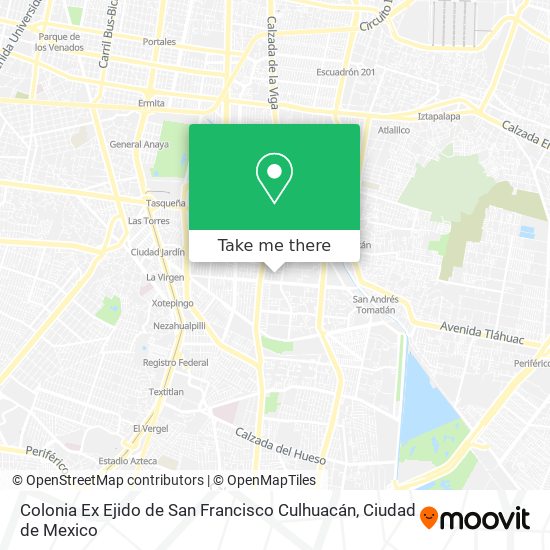 Colonia Ex Ejido de San Francisco Culhuacán map