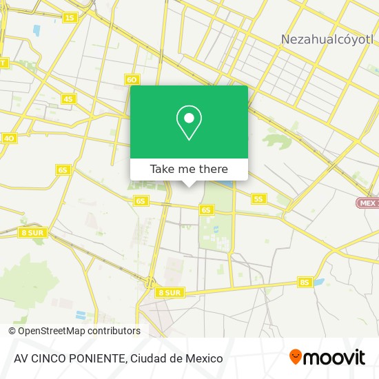 AV CINCO PONIENTE map