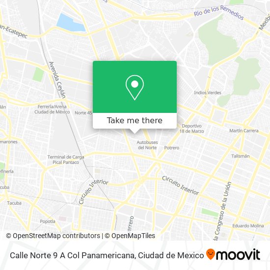 Calle Norte 9  A  Col Panamericana map
