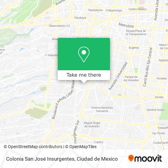 Colonia San José Insurgentes map