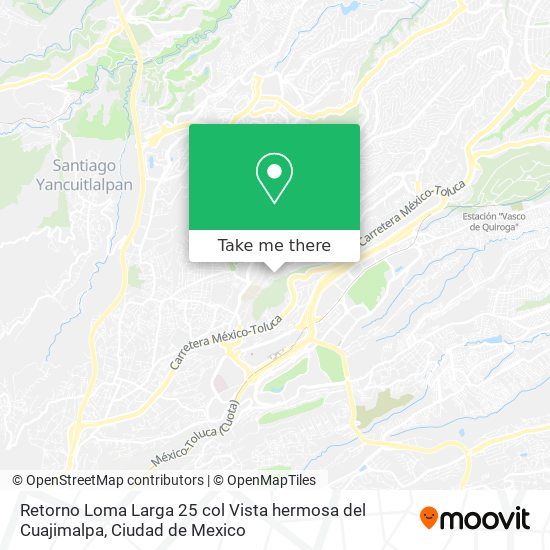 Mapa de Retorno Loma Larga  25  col  Vista hermosa  del  Cuajimalpa