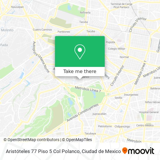 Aristóteles 77  Piso 5  Col  Polanco map