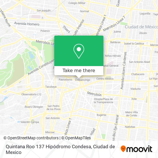 Quintana Roo 137  Hipódromo Condesa map