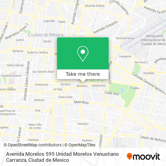 Avenida Morelos 595  Unidad Morelos  Venustiano Carranza map