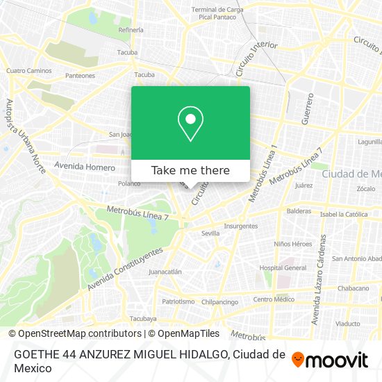 Mapa de GOETHE 44  ANZUREZ  MIGUEL HIDALGO