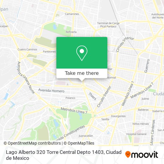 Lago Alberto 320 Torre Central Depto 1403 map
