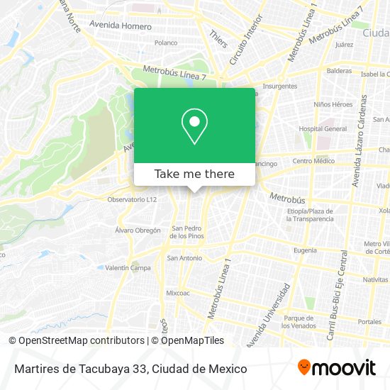 Martires de Tacubaya 33 map