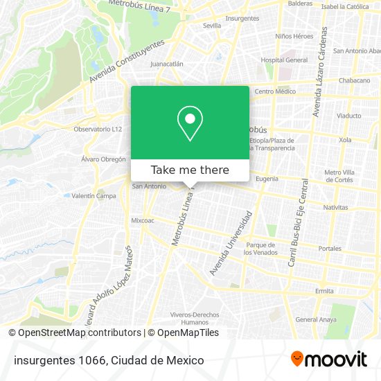 insurgentes 1066 map