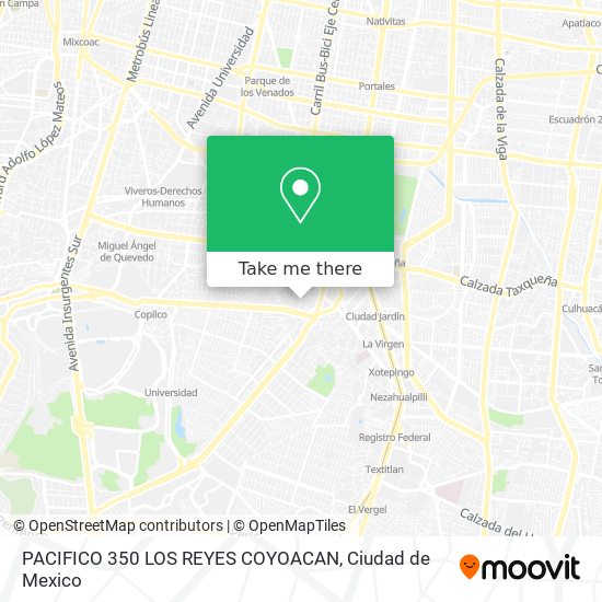 PACIFICO 350  LOS REYES  COYOACAN map