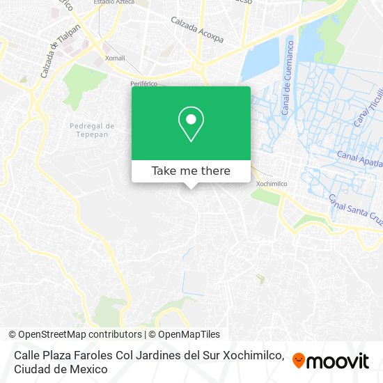Calle Plaza Faroles Col  Jardines del Sur Xochimilco map