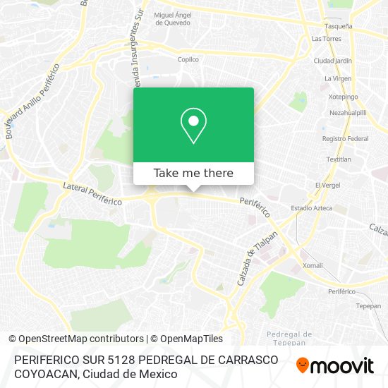 Mapa de PERIFERICO SUR 5128  PEDREGAL DE CARRASCO  COYOACAN