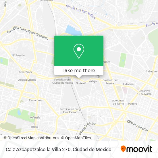 Calz Azcapotzalco la Villa 270 map