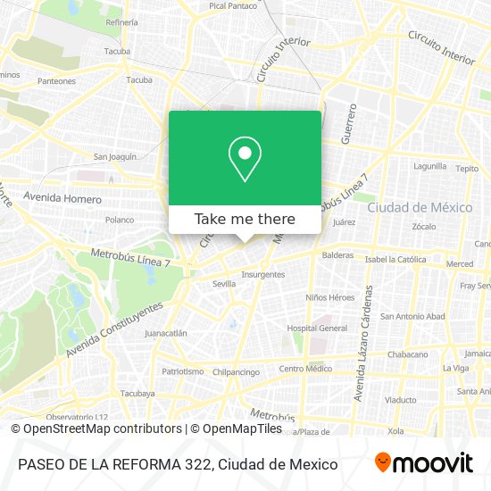 PASEO DE LA REFORMA 322 map