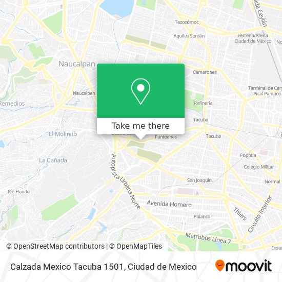 Calzada Mexico Tacuba 1501 map