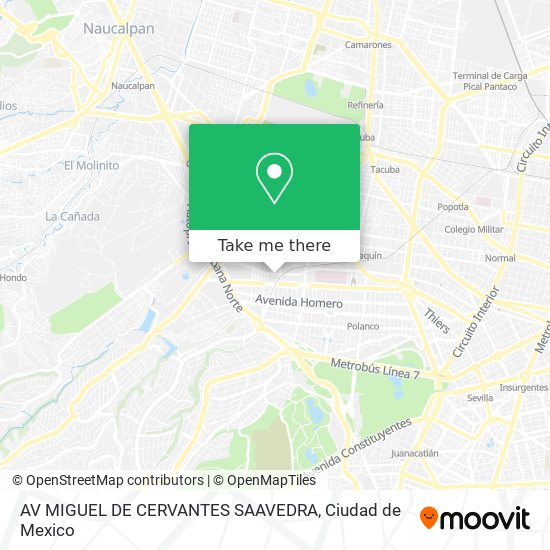 Mapa de AV  MIGUEL DE CERVANTES SAAVEDRA