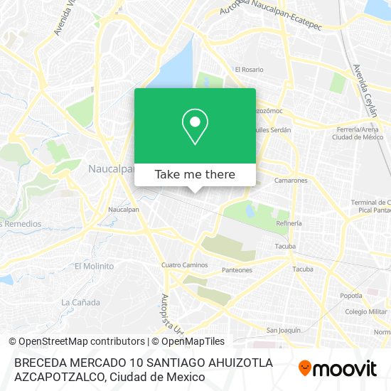 BRECEDA MERCADO 10  SANTIAGO AHUIZOTLA  AZCAPOTZALCO map