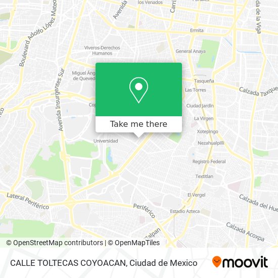 CALLE TOLTECAS COYOACAN map