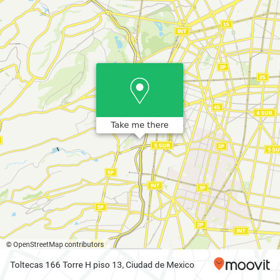 Toltecas 166 Torre H piso 13 map