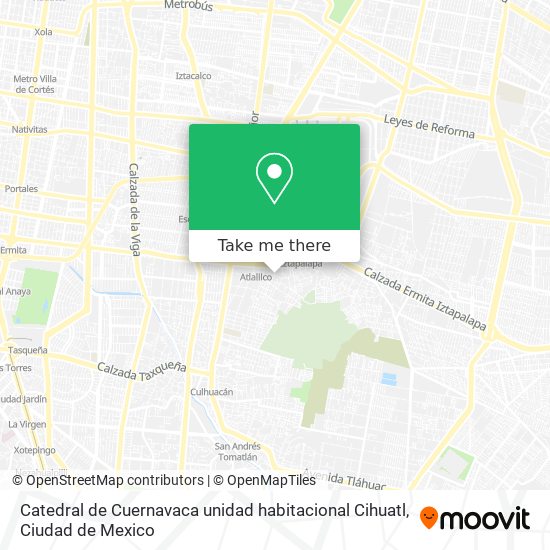 Catedral de Cuernavaca unidad habitacional Cihuatl map