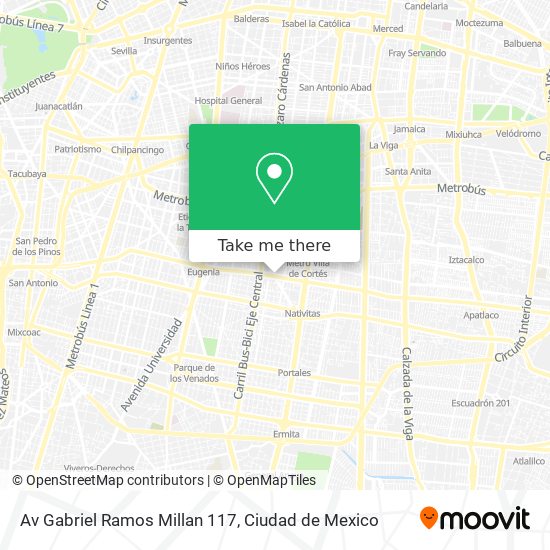 Av  Gabriel Ramos Millan 117 map