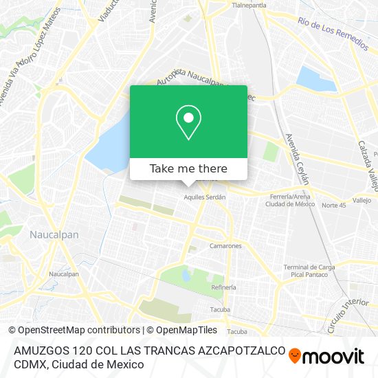 Mapa de AMUZGOS 120 COL LAS TRANCAS AZCAPOTZALCO CDMX