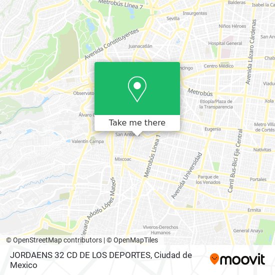 Mapa de JORDAENS   32 CD  DE LOS DEPORTES