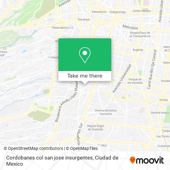 Cordobanes col  san jose insurgentes map