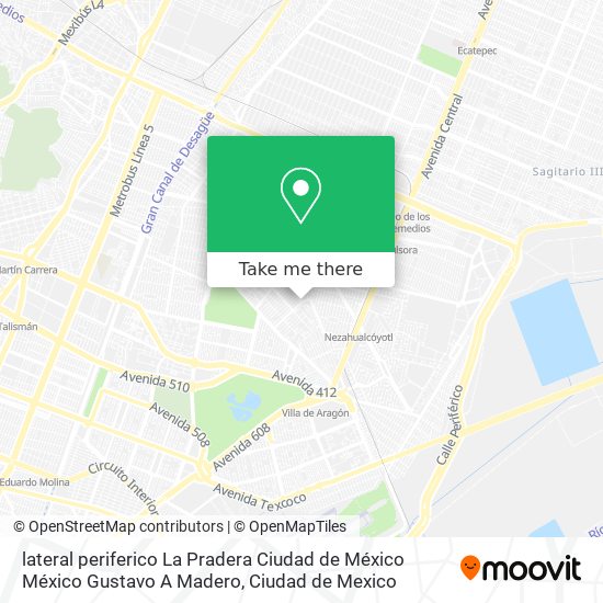 Mapa de lateral periferico  La Pradera  Ciudad de México  México Gustavo A  Madero