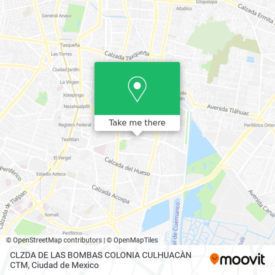 Mapa de CLZDA DE LAS BOMBAS COLONIA CULHUACÀN CTM