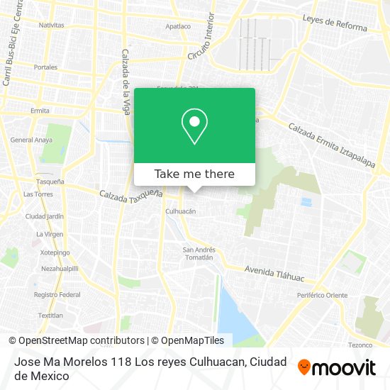 Jose Ma Morelos 118  Los reyes Culhuacan map