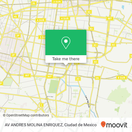 Mapa de AV  ANDRES MOLINA ENRIQUEZ