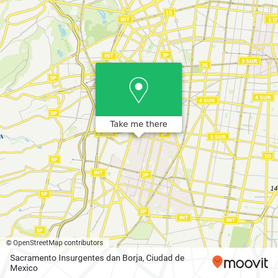 Sacramento  Insurgentes dan Borja map