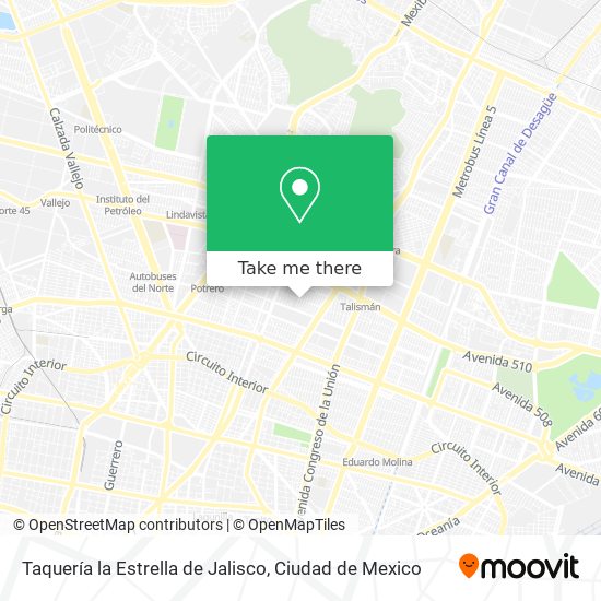 Mapa de Taquería la Estrella de Jalisco
