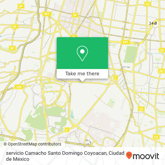 servicio Camacho Santo Domingo Coyoacan map