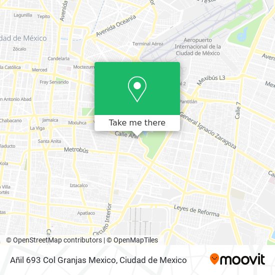 Añil 693 Col  Granjas Mexico map