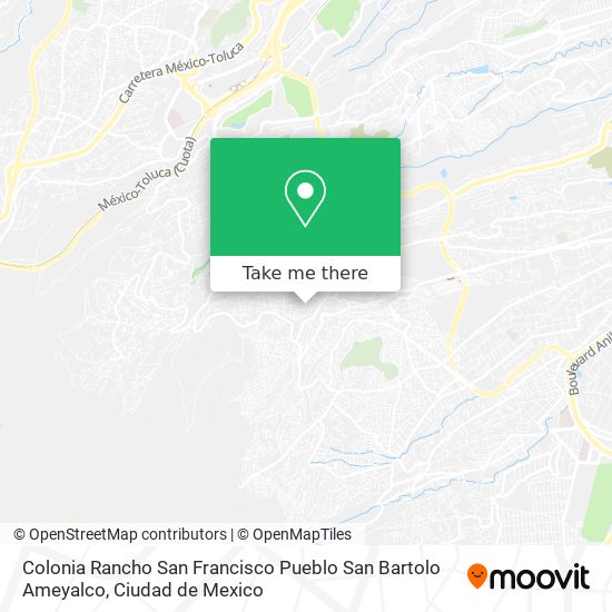 Colonia Rancho San Francisco Pueblo San Bartolo Ameyalco map