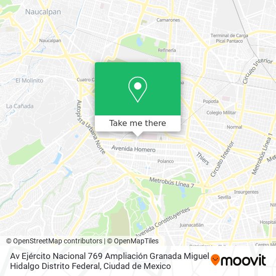 Av  Ejército Nacional 769  Ampliación Granada  Miguel Hidalgo  Distrito Federal map